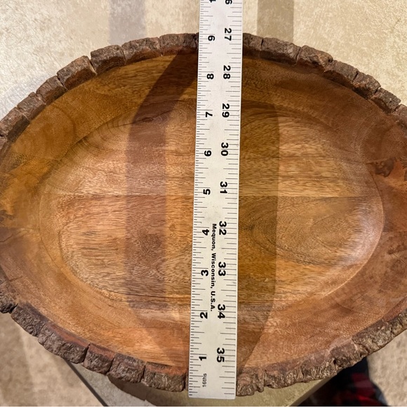 Rustic Wooden Serving Bowl - Picture 3 of 4